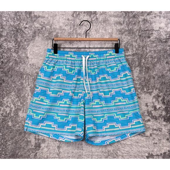 Chubbies Swim Trunks Large Mens 5.5 Length Blue Southwestern Shorts - Picture 1 of 7
